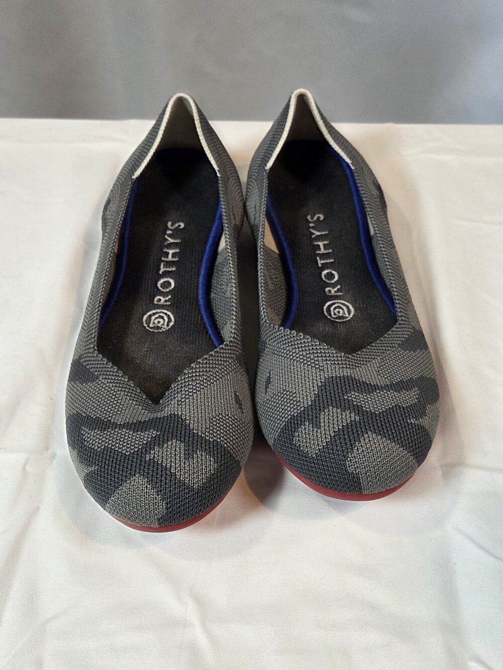 Rothy's Gray Camouflage Knit Slip-On Flats Size 8